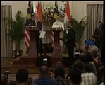 Narendra Modi in new Look with PM of Malesia in a Joint press conference
