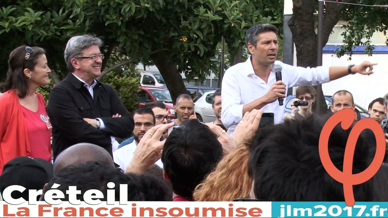 JL Mélenchon à Créteil - soutien à François Cocq, candidat de La France Insoumise