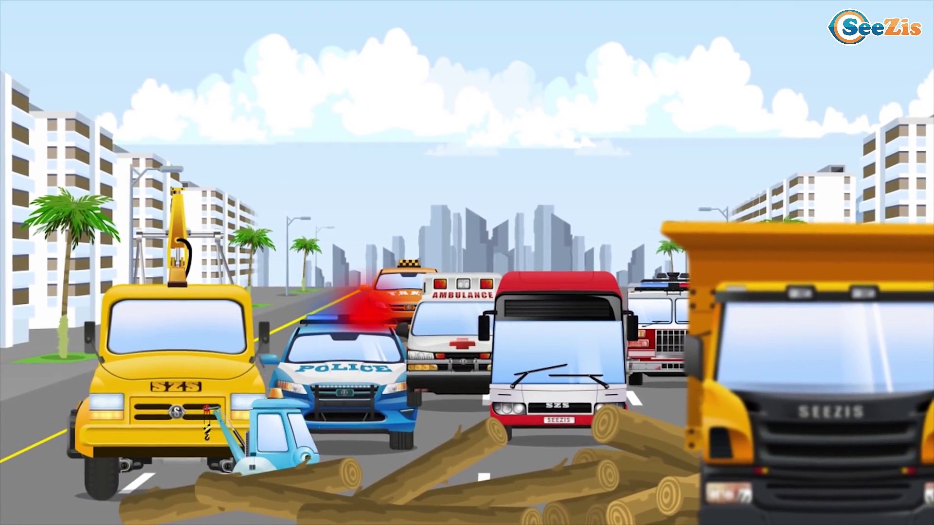 Tractores infantiles | Carros de Carga Pesada - Carritos Para Niños - Caricatura de carros