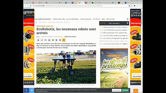 Robotique et emploi - mai 2017 - Fragment d'actualités