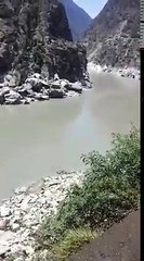 A natural waterfall on Karakoram Highway Gilgit Baltistan