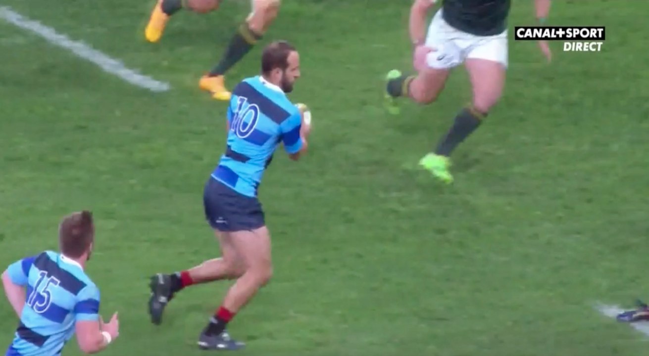 Essai de Frédéric Michalak avec les Barbarians Français contre les Springboks
