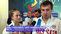 European Diving Championships - Iuliia TIMOSHININA, Viktor MINIBAEV (RUS)- Silver medalists of Synchronised Platf. Mixed