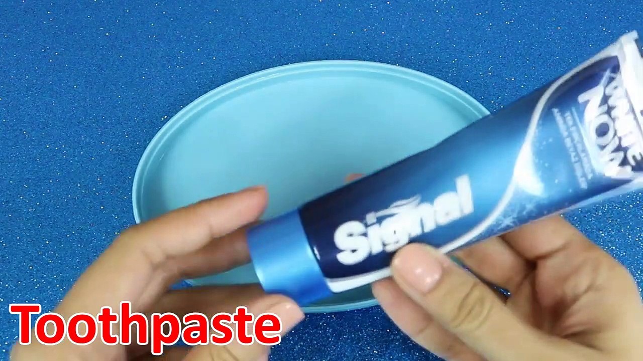 How to Make Toothpaste Slime with Salt, Toothpaste and Salt Slime