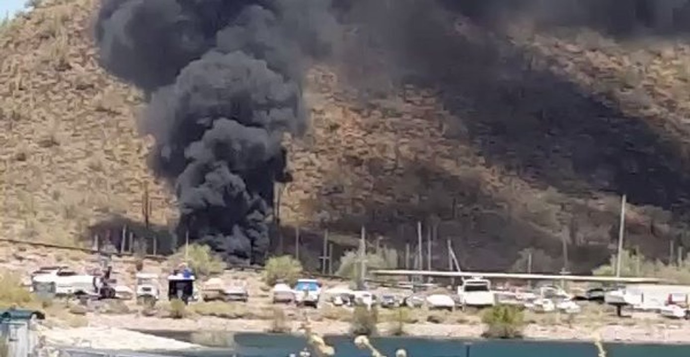 Boats Burn on Lake Pleasant in Maricopa County, Arizona