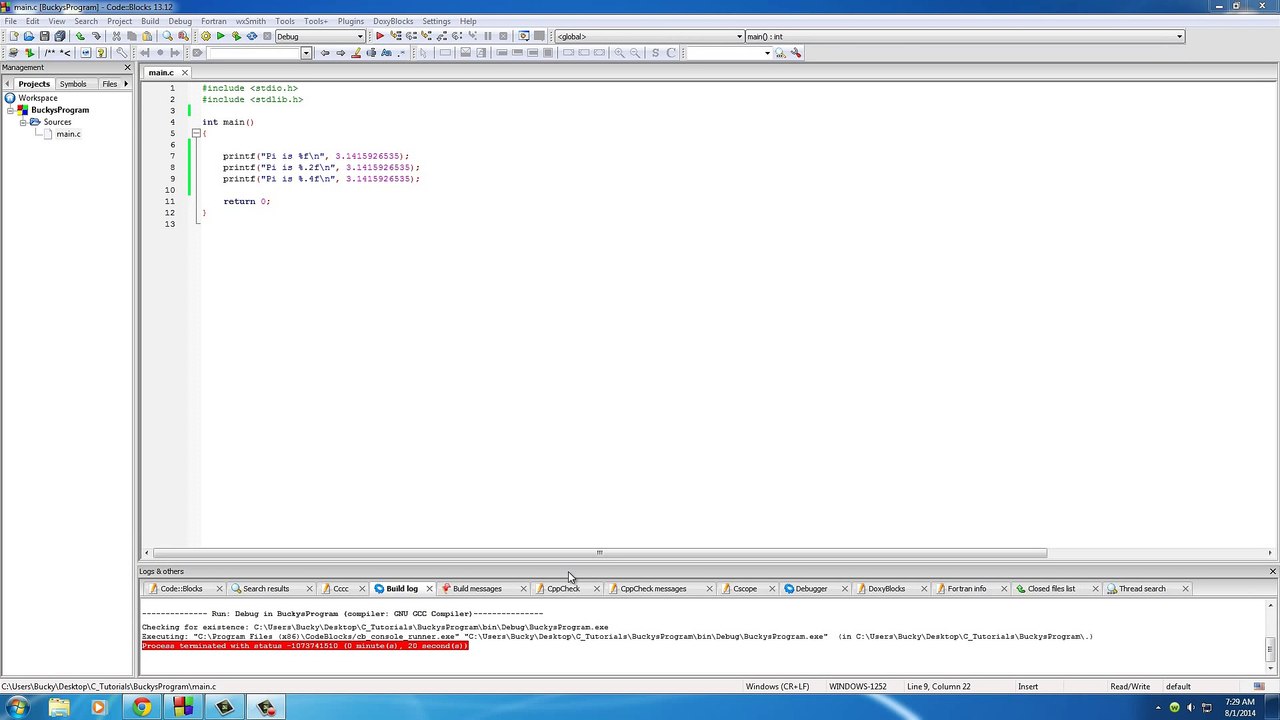 C Programming Tutorial - 7 - Variables