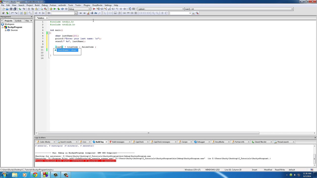 C Programming Tutorial - 23 - Shorthand if else