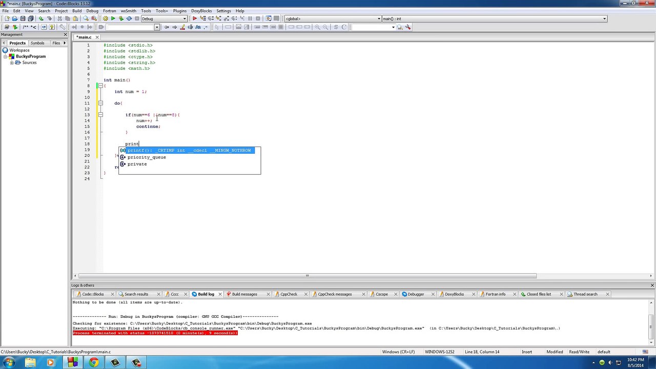 C Programming Tutorial - 30 - continue