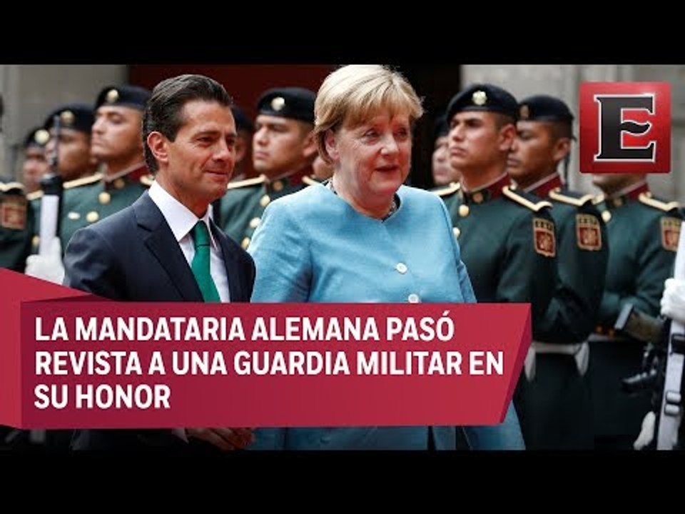 México recibe con honores a la canciller alemana Angela Merkel