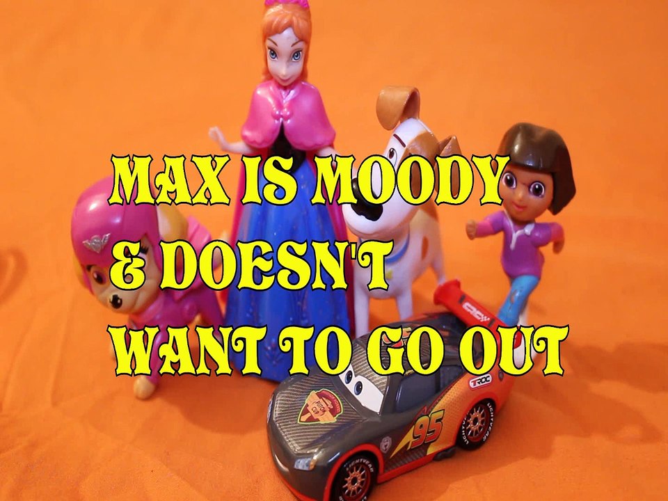 MAX IS MOODY & DOESN'T WANT TO GO OUT + SKYE PAW PATROL ANNA MCQUEEN DORA Toys Kids Video