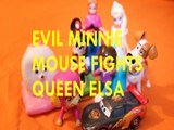 EVIL MINNIE MOUSE FIGHTS QUEEN ELSA   GIDGET MCQUEEN DORA THE EXPLORER ANNA SKYEToys Kids Video