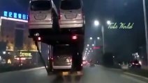 Extreme cars carrier fail - Truck driv