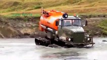Extreme truck driving extreme river cros