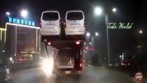 Extreme cars carrier fail - Truck driving fai
