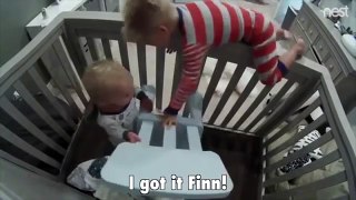 'You can do it Finn'- Cheeky toddler's ingenious way of helping baby brother escape his crib
