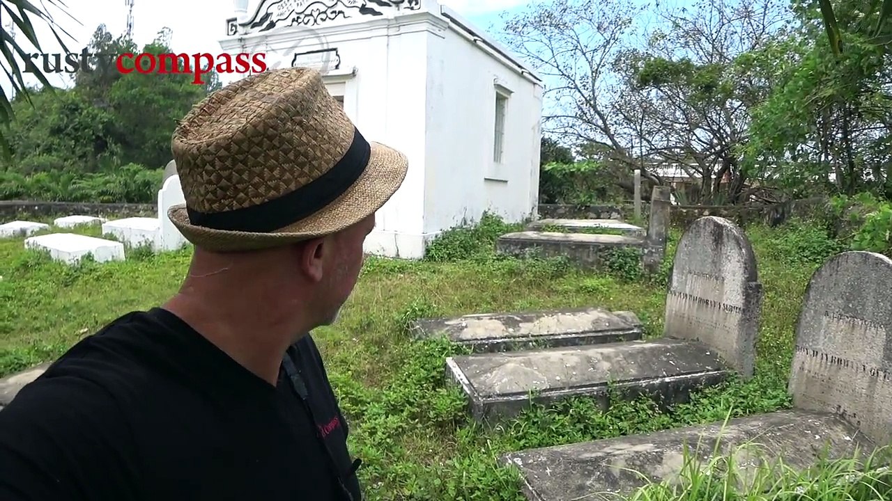 The colonial era cemetery outside Danang with French and Spanish graves