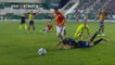 Rosario goalkeeper takes out own defender before conceding a goal