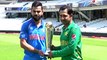 Virat Kohli, Sarfraz Ahmed during photoshoot ahead of ICC Champions Trophy 2017 Final