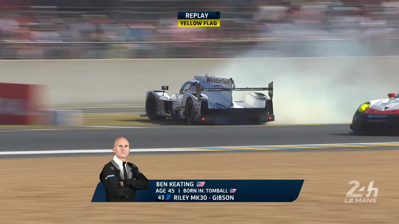24 Heures du Mans: 18h00, la Riley Mk.30 #43 est victime d'une sortie de piste