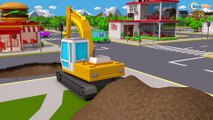 The Yellow Excavator - Construction Cartoon for kids - Little Cars & Trucks