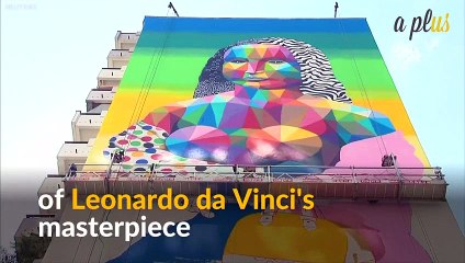 Paris Building Dressed Up In Vivid Mona Lisa Mural