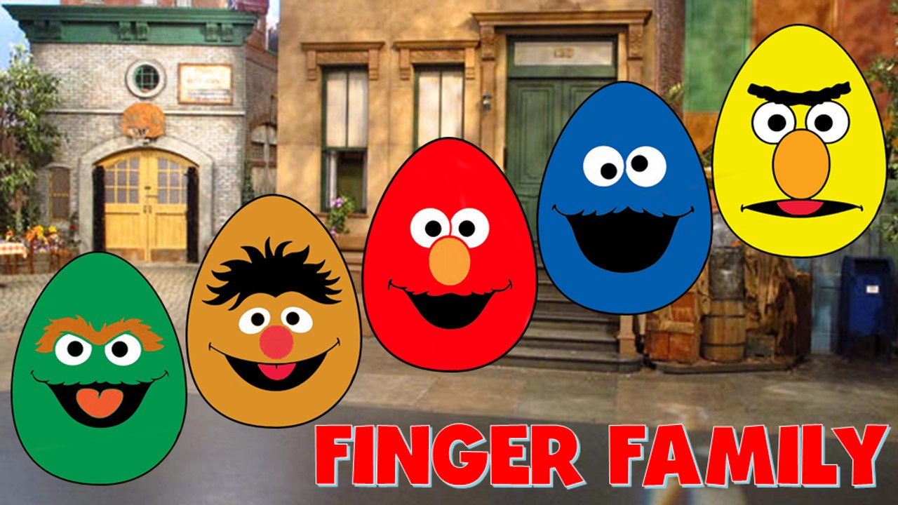 Finger Family Sesame Streets Elmo Bert and Ernie Surprise Eggs Nursery