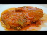 Receta de pescado en salsa de tomates y pimientos rojos / Fish in tomato sauce and red peppers