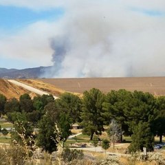 Brush Fire Erupts on the Shore of Castaic Lake