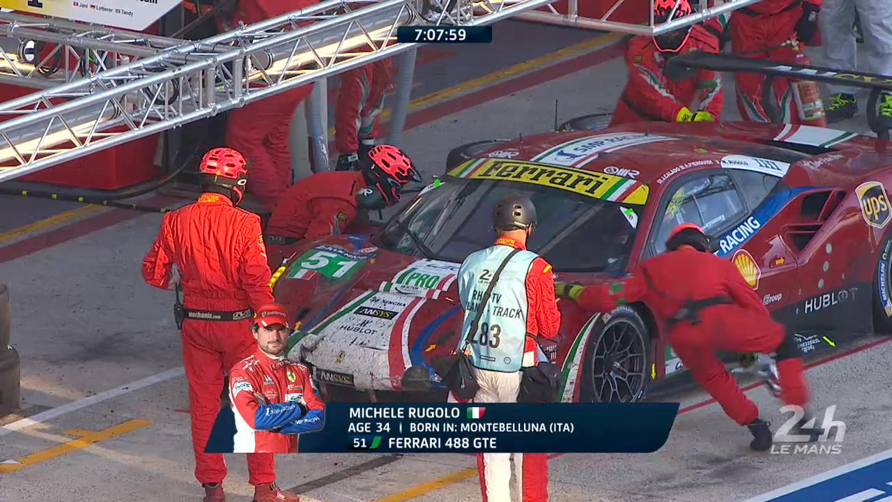 24 Heures du Mans: Arrêt d'urgence de la Ferrari #51