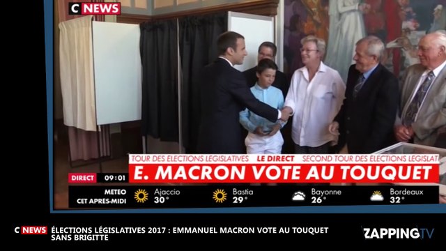 Législatives 2017 : Emmanuel Macron seul vote au Touquet, Brigitte Macron absente (Vidéo)