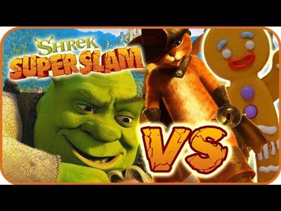 Shrek Super Slam Game Part 1 (Gamecube, PC, PS2, XBOX) Gingerbread Man VS Puss in Boots