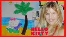Hello Kitty Beach Fun Coloring Pages for kids