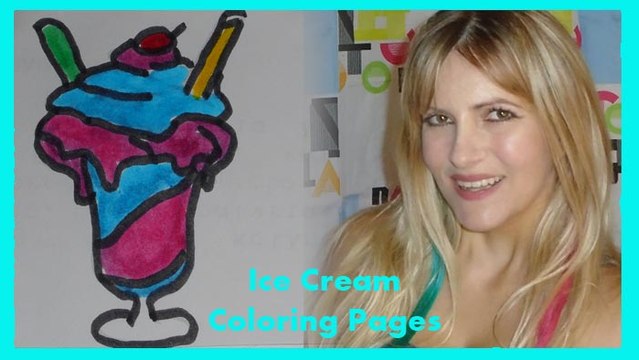 Ice Cream Coloring Pages Drawing for Kids with Colored Markers