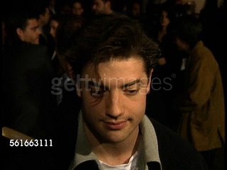 Brendan Fraser speaks to a reporter about BOYS ON THE SIDE