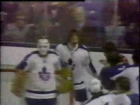 Blues chasing Eddie Shack