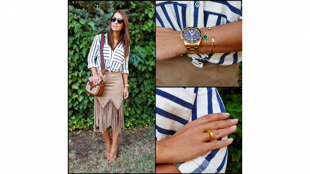 Combinaciones de blusa rayas azules I Tendencia de blusas 2017