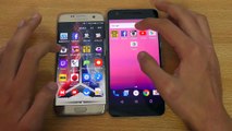 Samsung galaxyge vs Huawei nexus 6p android Nougat