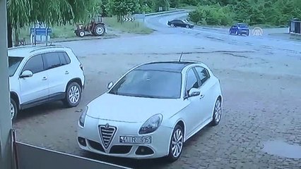 Trafik Kazası Güvenlik Kamerasında