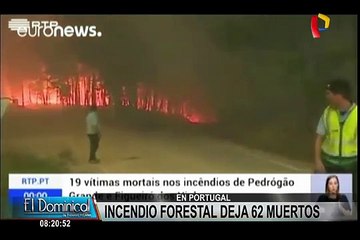 Incendio forestal en Portugal: número de muertos se incrementa a 62