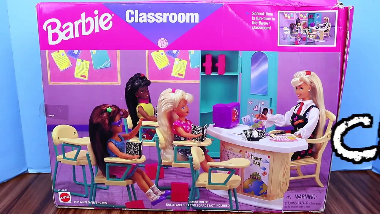 Barbie KELLY SCHOOL ❤ Frozen Kids Preschool Vintage Daycare Center Play Set + Frozen Elsa