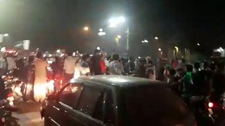 Crowd in Lahore After Pakistan beats India