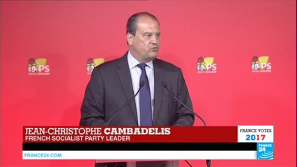 France Legislative Elections: Defeated Socialist Party Leader Cambadelis addresses the press