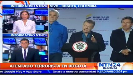 Gobierno de Colombia ofrece 34.000 dólares por información sobre responsables de atentado en la capital del país