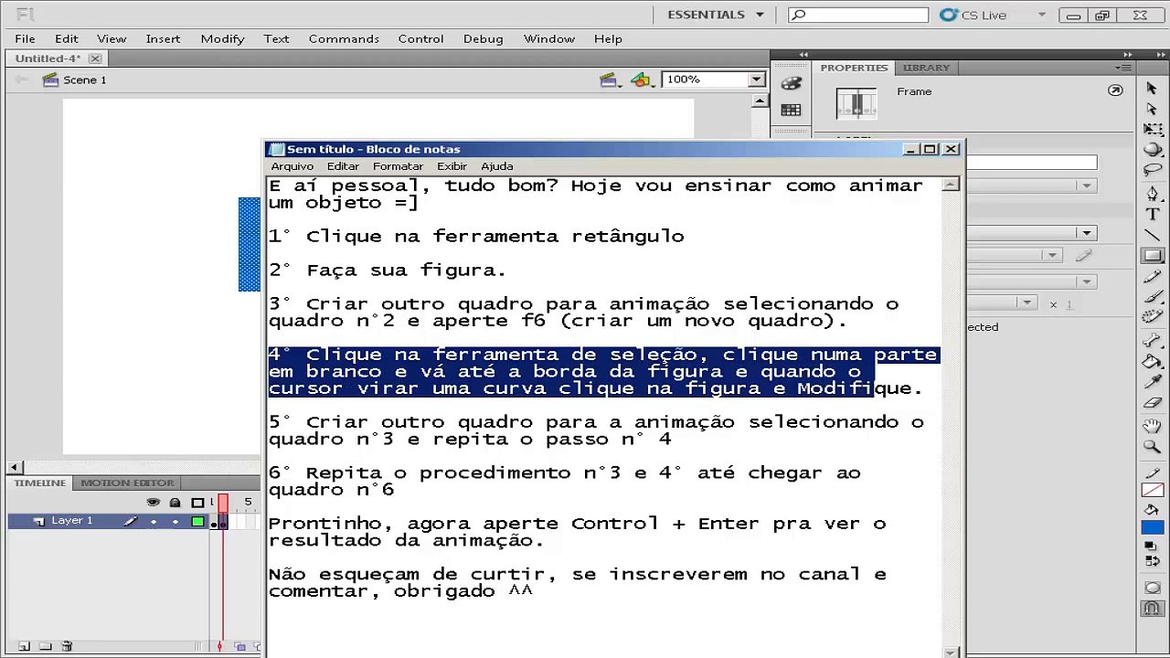 Adobe Flash Professional CS5 Tutorial 03 - Animar um objeto