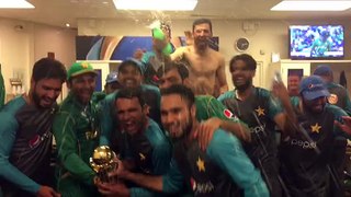 Party time in the Pakistan changing room