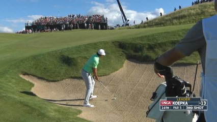 Golf - US Open - Superbe sortie de bunker de Koepka
