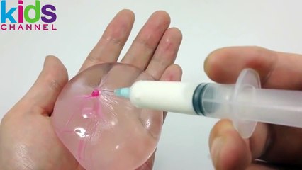 Kidschanel - DIY Syringe How To Make 'Milk Slime Water Balloon' Learn Colors Orbeez Foam C