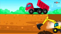 ruck, Crane and Excavator - Diggers and Builder - Vehicle & Car Cartoons for chi