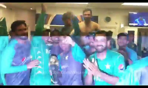 Exclusive- Pakistan Team Celebration In Dressing Room __ Pakistan vs India __