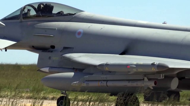 Royal Air Force Eurofighter Typhoons Patrolling the Skies of Romania
